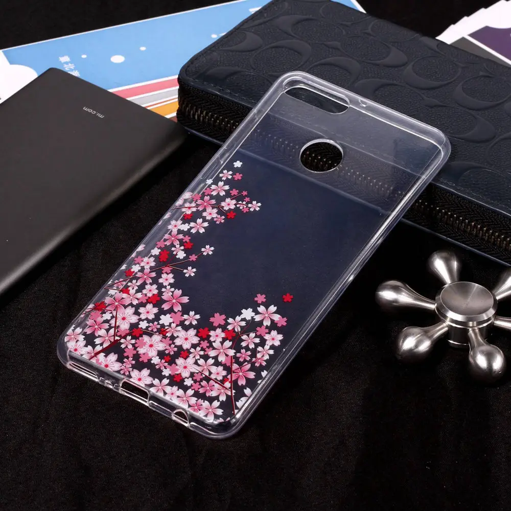 TPU Soft Fitted Case for Huawei Y9 2018 FLA-LX1 FLA-LX2 Painting Phone Y 9 FLA LX1 LX2 Silicone Cover |