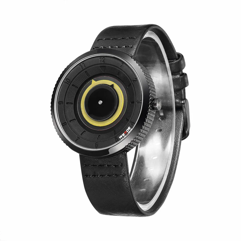 WEIDE кожаные мужские часы брендовые Роскошные водонепроницаемые аналоговые