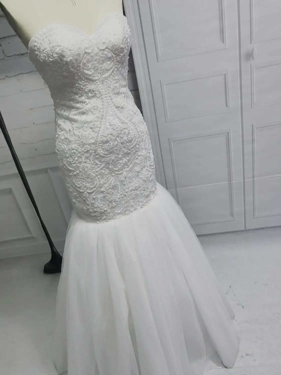 Женское свадебное платье без бретелек Erosebridal кружевное длиной до пола шлейфа 2019 |