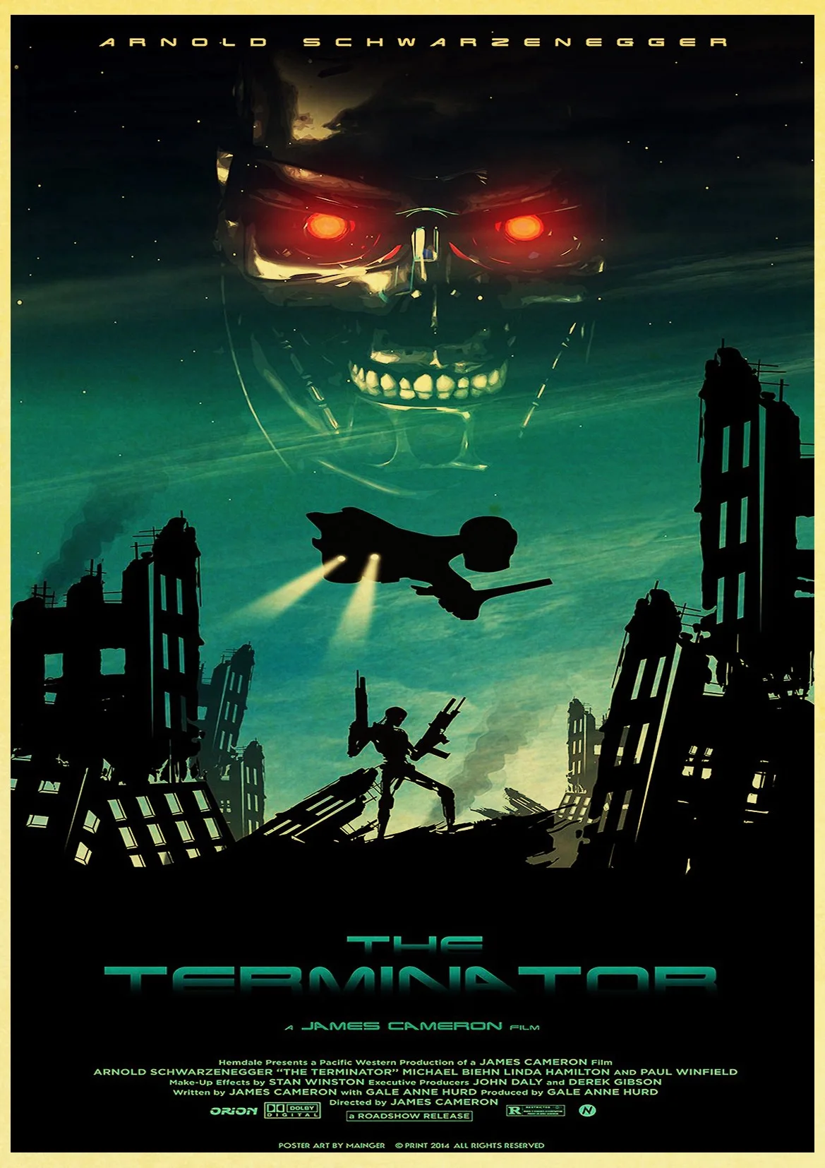 E072 Терминатор, Арнольд Шварценеггер винтажный бумажный плакат настенная живопись украшение дома 42X30 см 30X21 см - Цвет: E072