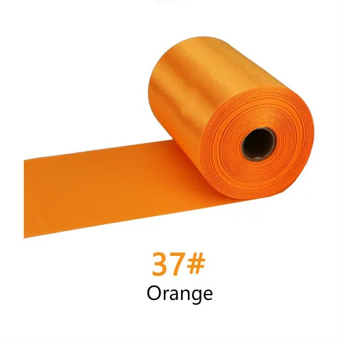 37-Orange 25 метров/рулон 8 см/10 см/15 см в ширину шампанского атласная лента полиэстер лента для свадебного стула/автомобиля/вечерние украшения Ручное шитье DIY - Цвет: 37-Orange