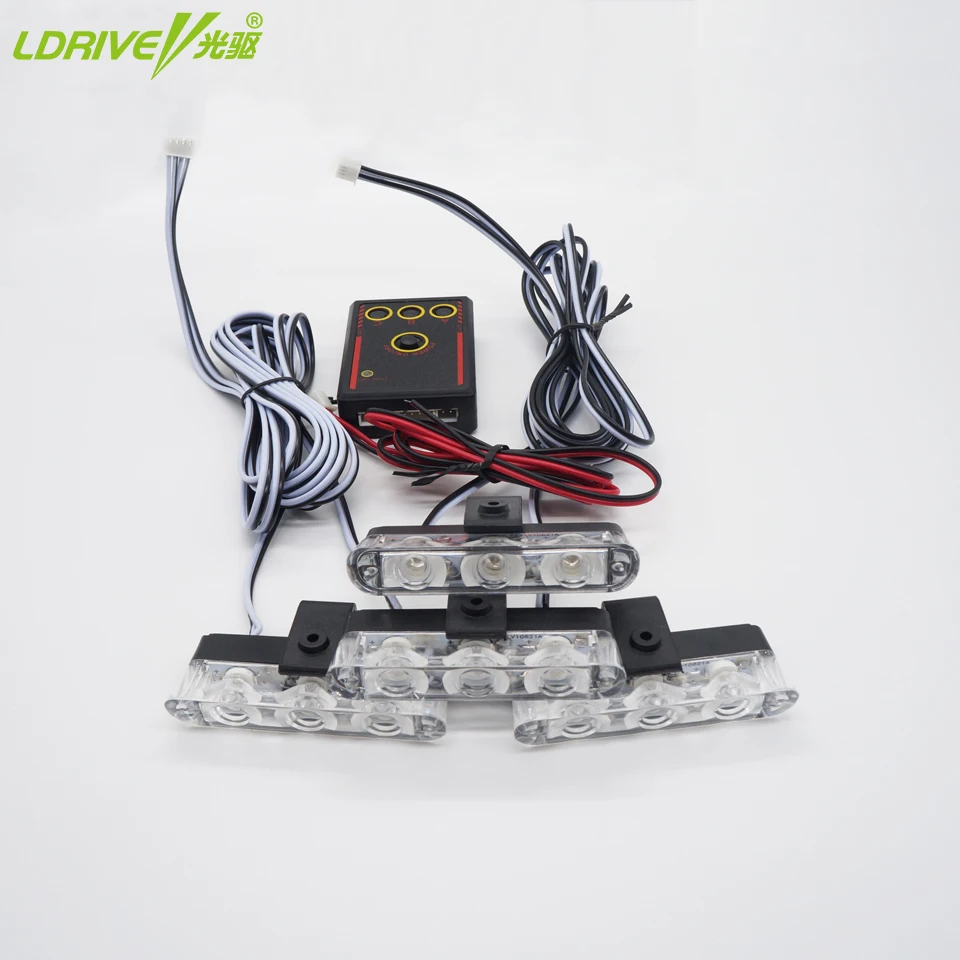 4PCS 12V Car 3LED Strobe Flashing lights Signal Emergency Light LED Warning red blue Motorcycle Auto Flash Universal | Автомобили и