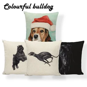 Наволочка для подушки с изображением собаки золотистого ретривера, украшение для дома, наволочки для дивана, квадратные Льняные Подушки