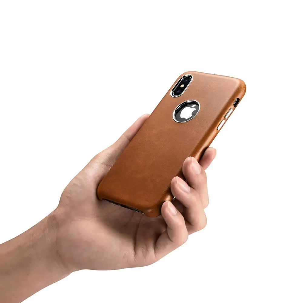 ICARER чехол из натуральной кожи для iPhone XS логотип ударопрочный Ультратонкий