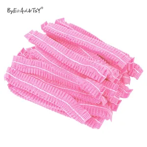 Одноразовая плиссированная эластичная сетчатая шляпа для ванны из нетканого материала для наращивания ресниц, прозрачная Водонепроницаемая шляпа для волос, шапочка для душа, 100 шт.