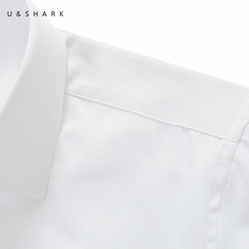 U& SHARK, мужская рубашка, длинный рукав, однотонный, бизнес, хлопок, твил, топ, формальный, простой, базовый дизайн, для работы, офиса, рубашки, высокое качество