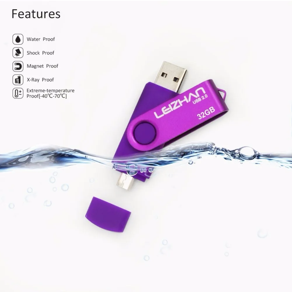 Leizhan флэш накопитель USB OTG 2.0 4 ГБ телефона Android Micro 8 16 memory stick 32 usb диск 64 флешки|64gb