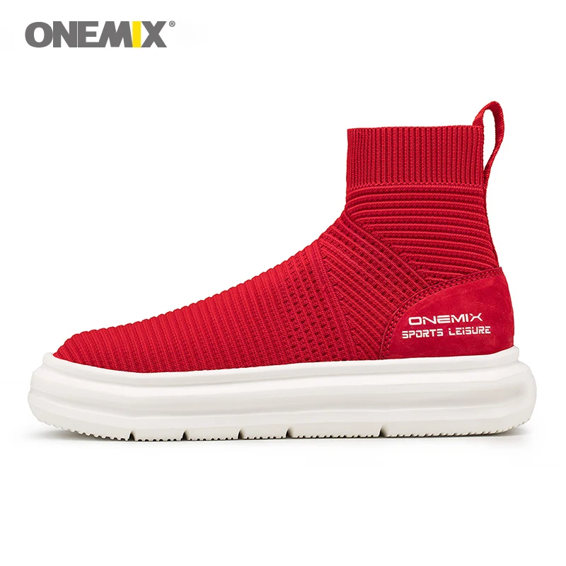 Onemix/вязаные носки ботильоны обувь для прогулок на высоком каблуке увеличивающая