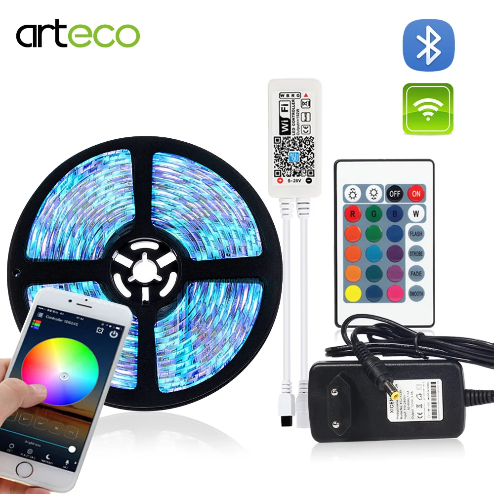 12 В постоянного тока RGB/RGBW/RGBWW Светодиодная лента wifi/Bluetooth RGB RGBW контроллер Светодиодная лента светильник Magic Home 5050 RGB гибкая лента