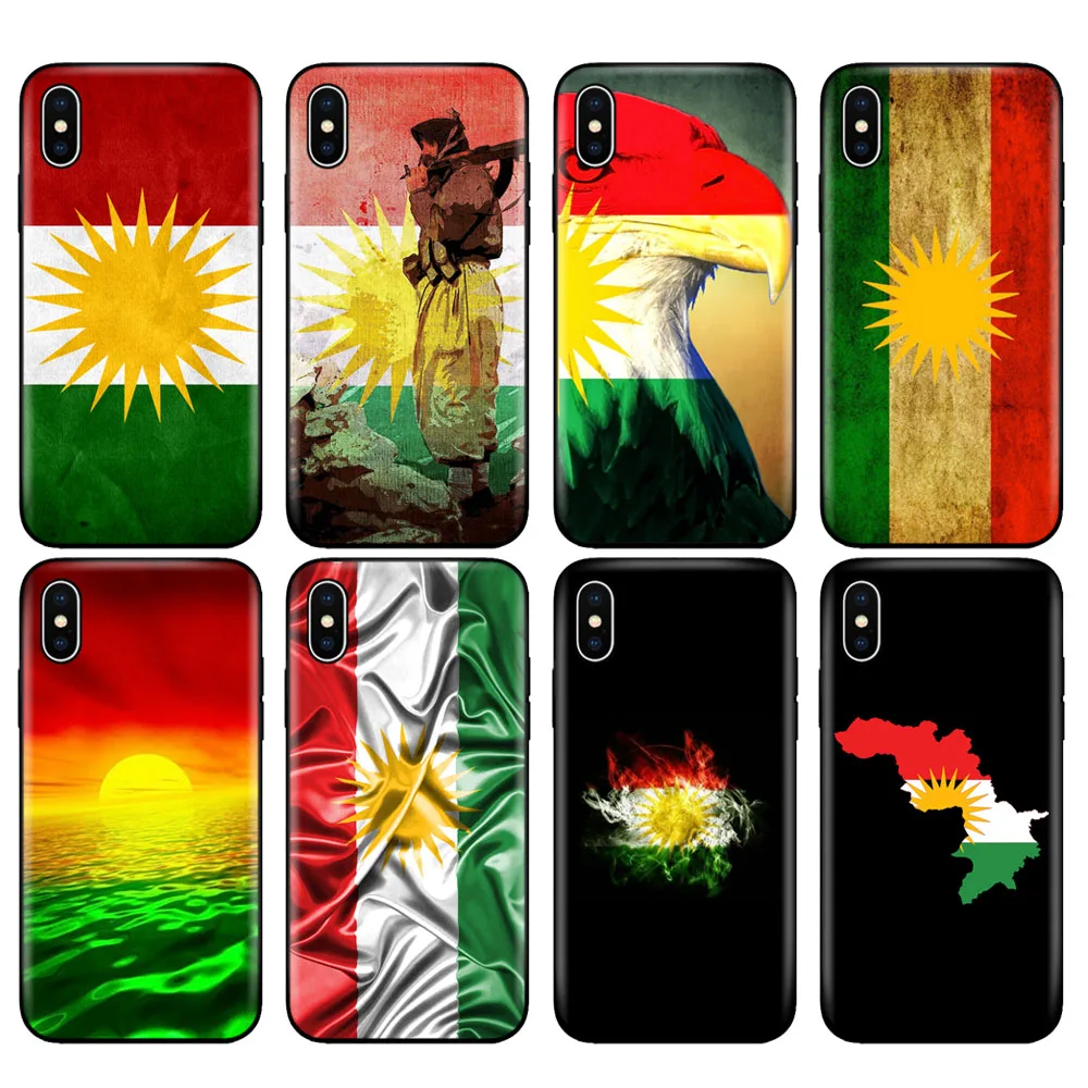 Черный чехол из ТПУ для iphone 5 5s se 6 6s 7 8 plus x 10 силиконовый XR XS 11 pro MAX kurdistan Curdistan