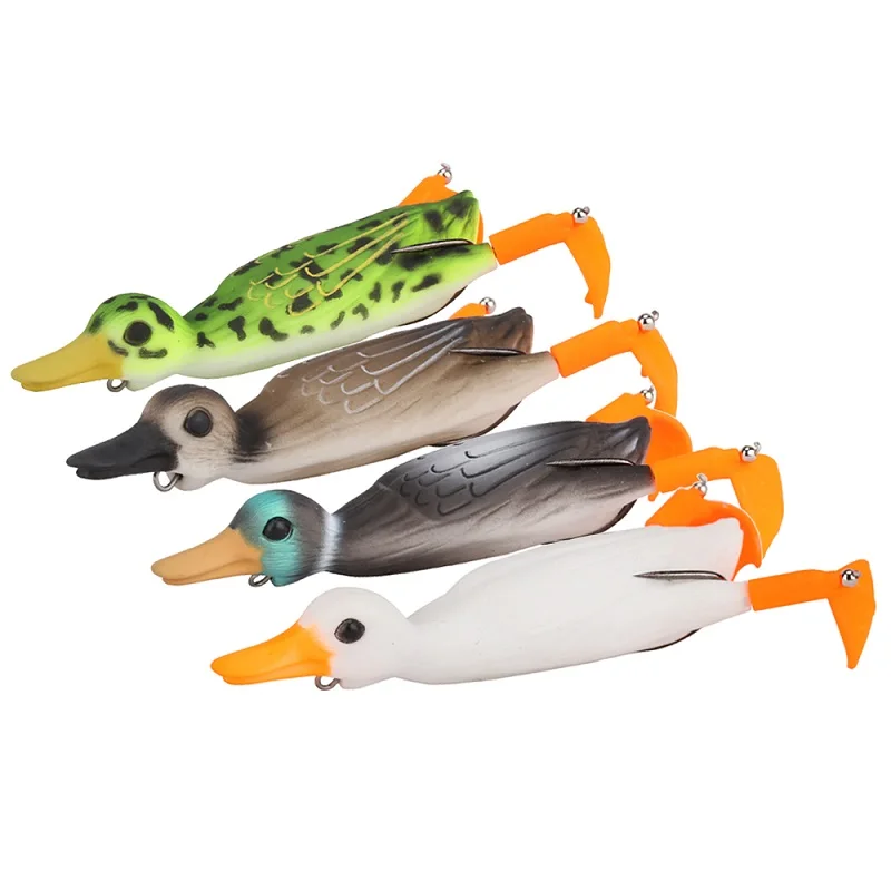 Pack of 4 Colors TSURINOYA Поверхностная приманка для ловли утки, Topwater, Мягкая приманка 10 см, 18,4 г для щуки, окуня, мускусного, сома - Цвет: Pack of 4 Colors