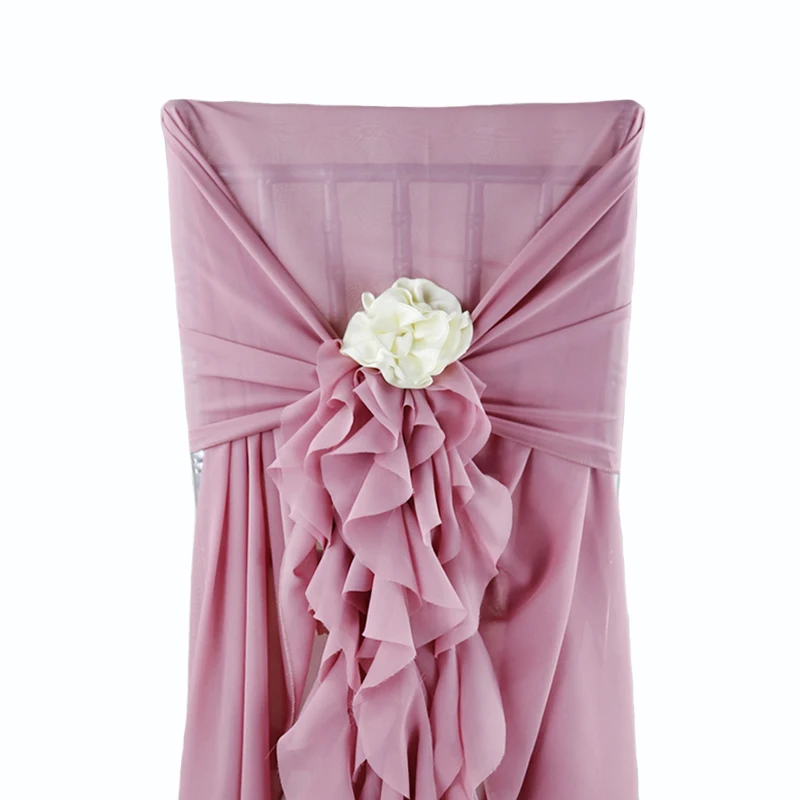 Livia Event Tex Dusty Pink Необычные шифоновые кудрявые оборки с капюшоном для свадебной