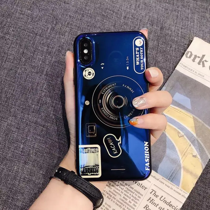 Для Oneplus 7 Pro 6T 5 чехол милый ретро камера узор Мягкая силиконовая задняя крышка для Oneplus 7 5T 6 Чехол Скрытая подставка держатель - Цвет: B19-4