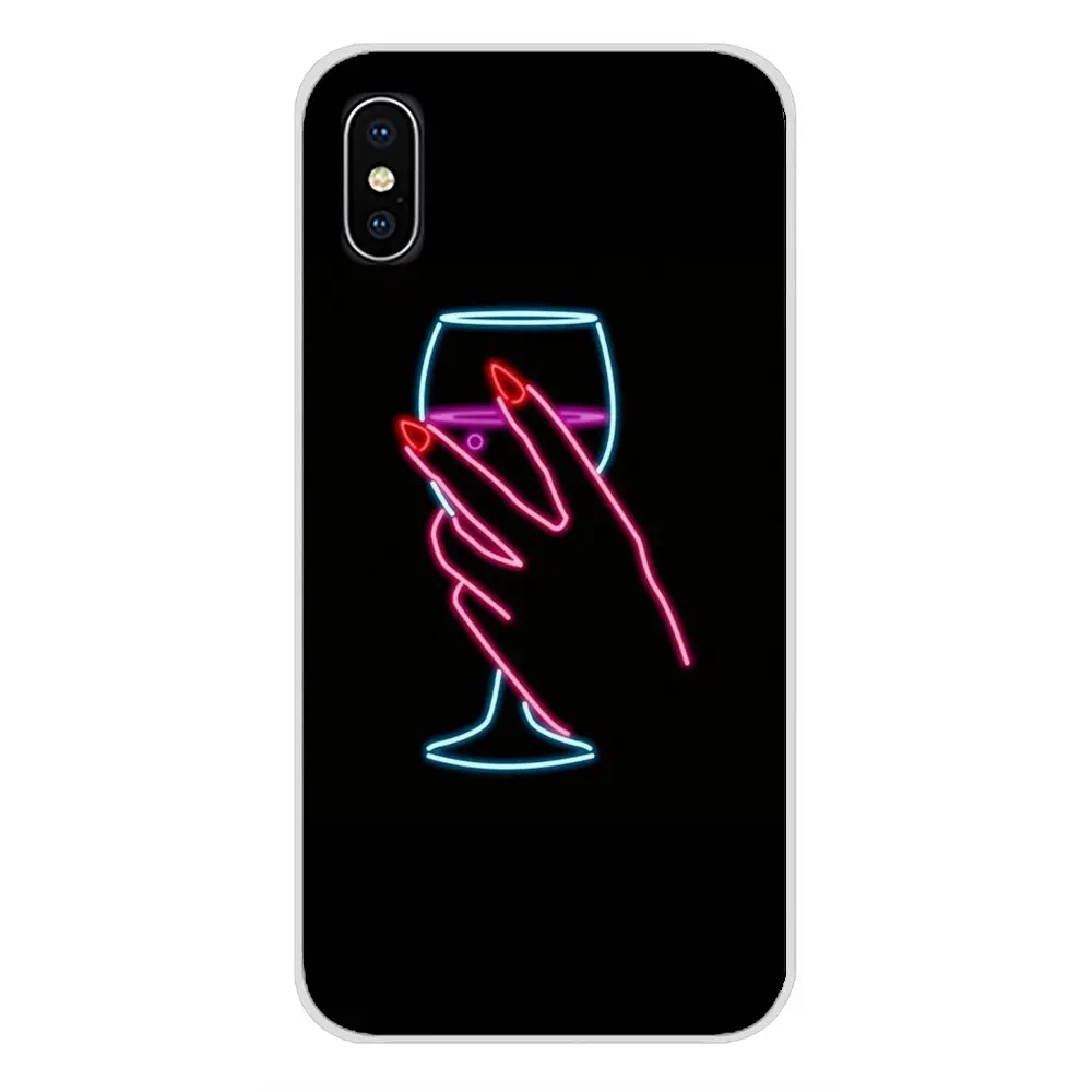 Черный фон флуоресцентный маленький шаблон шрифт обложки для Apple iPhone X XR XS MAX 4 4S 5 5S
