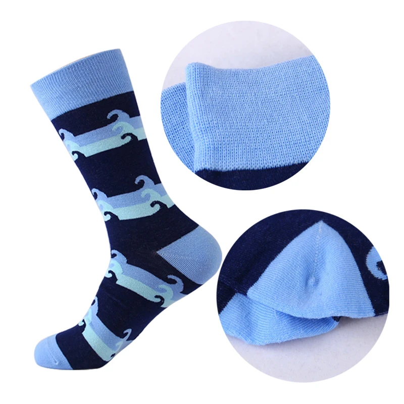 Moda sockmark модные красочные счастливые мужские носки мультфильм петуха облако