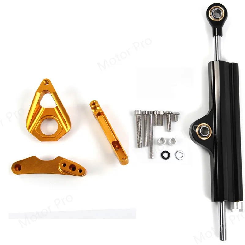 Black Gold Bracket Для Suzuki gsx-r 600 750 2001-2005 рулевой демпфер Стабилизатор Наборы мотоциклетные GSX-R GSX R GSXR600 GSXR750 2002 2003 2004 GSR750 - Цвет: Black Gold Bracket