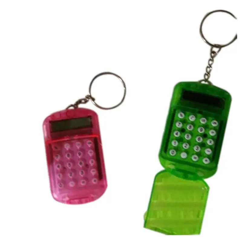 Батарея питание 8 цифр ЖК Мини Калькулятор с пряжкой для ключей|Калькуляторы| |