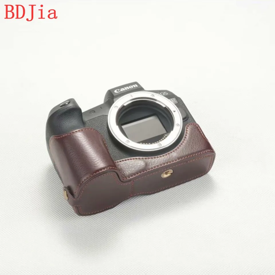 Натуральная Воловья кожа корпуса для половины камеры база для Canon EOS R с отверстием батареи