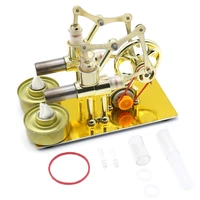 double cylinders hot air stirling engine model generator motor steam power toy learning model toys for children adult