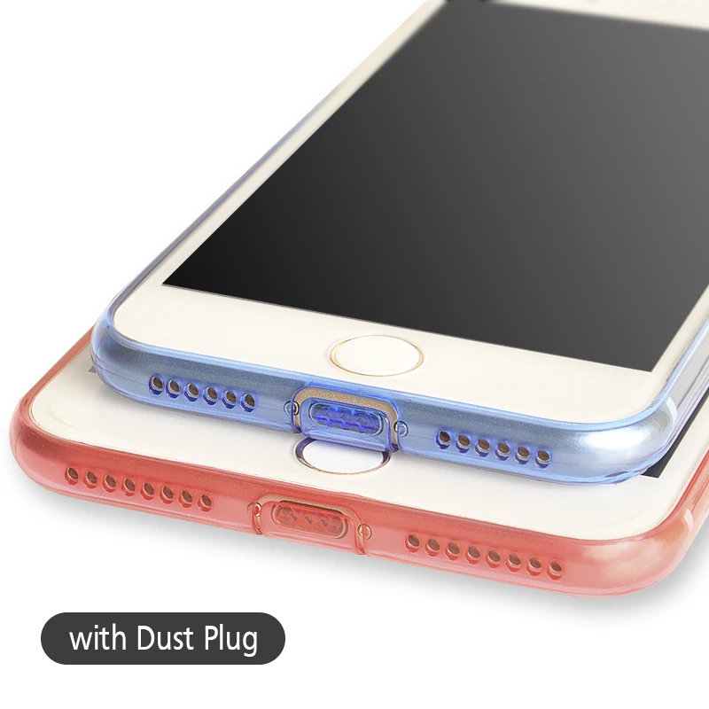 Милый дышащий чехол s для iPhone 7 8 Plus, роскошный чехол, Мягкий ТПУ силиконовый градиентный чехол, твердый пластик 8 Plus