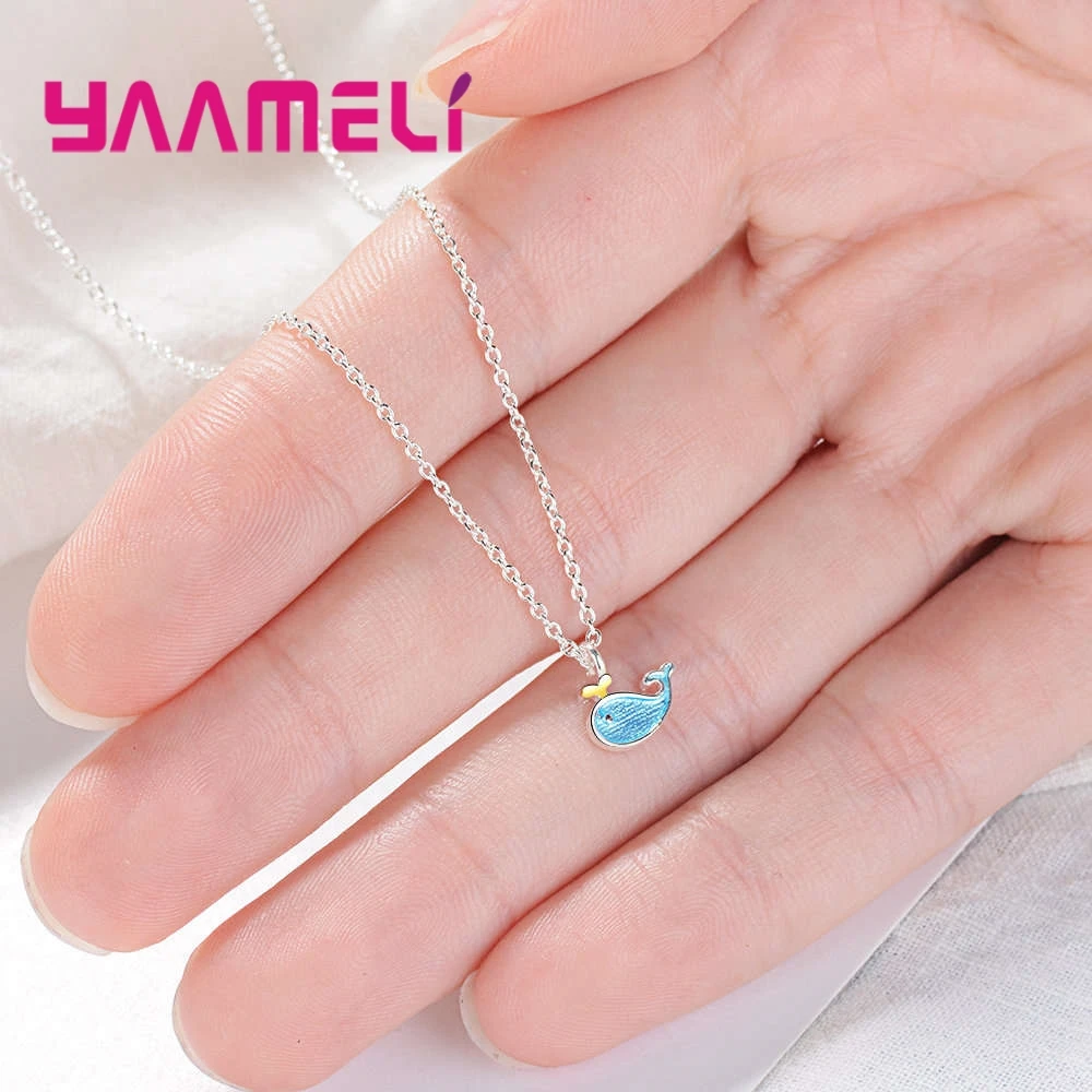 Ожерелье женское из серебра 925 пробы в форме дельфина