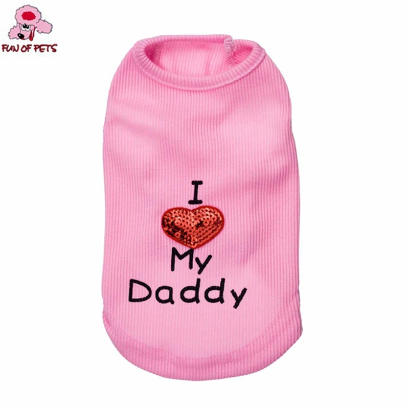 2017 новая мода лето я люблю своего папу белый/розовый хлопковый жилет одежда для