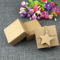 100pcs gift packaging kraft paper box for jewelry event party wedding candy chocolate bakery baking cake diy soap packing box