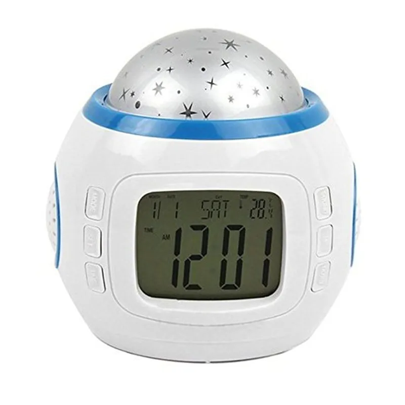 ЖК-часы проектора Повтор звездная звезда светящийся будильник часы для детской