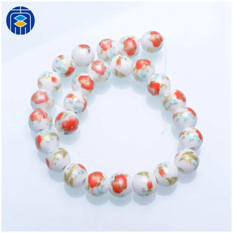 PB-R-073 10 мм круглые бусины 20 шт китайские Классические фарфоровые бусины ручной работы Керамические амулеты разделители DIY бусины для изготовления ювелирных изделий - Цвет: PB-R-073