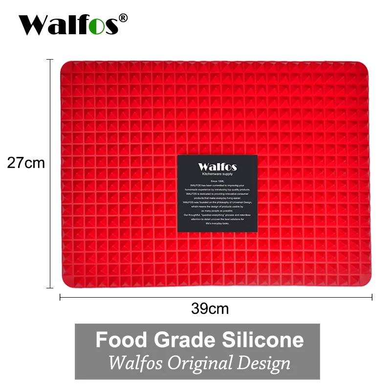WALFOS Red WALFOS пищевая Пирамида формы для выпечки противень антипригарный силиконовый коврик для выпечки колодки простой метод для духовки противень для выпечки лист кухонные инструменты - Цвет: WALFOS Red