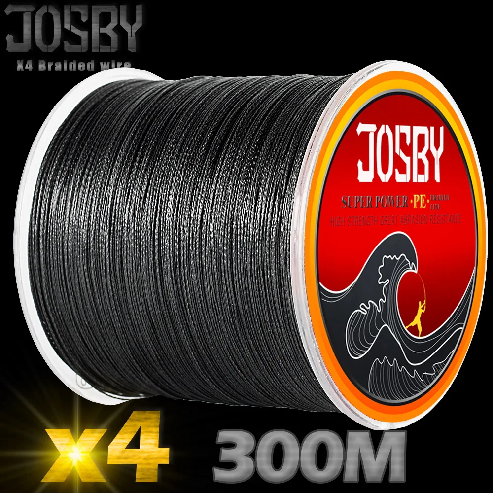 JOSBY 4 плетеные лески 300 м разноцветные сверхпрочные мультифиламентные нити