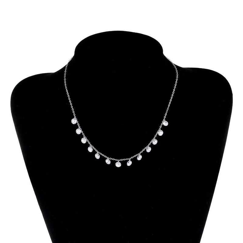 Женское ожерелье из серебра 100% пробы с фианитами|chain necklace|fashion necklacenecklace fashion |
