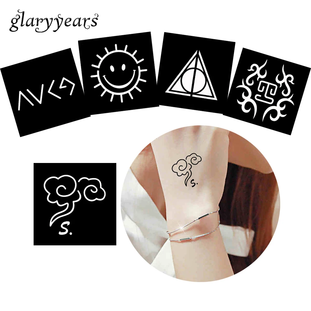 5 шт. трафареты для татуировки хной с принтом|art tattoo|tattoo black arttattoo and body art |