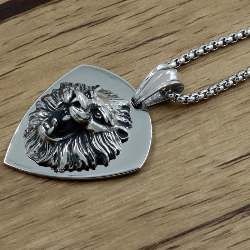 

1 Men Fashion TriangleHiphop Lion Necklace&Pendant Hip Hop Gold Silver Colors Long Chain Necklaces for Men Women Bling Jewelr