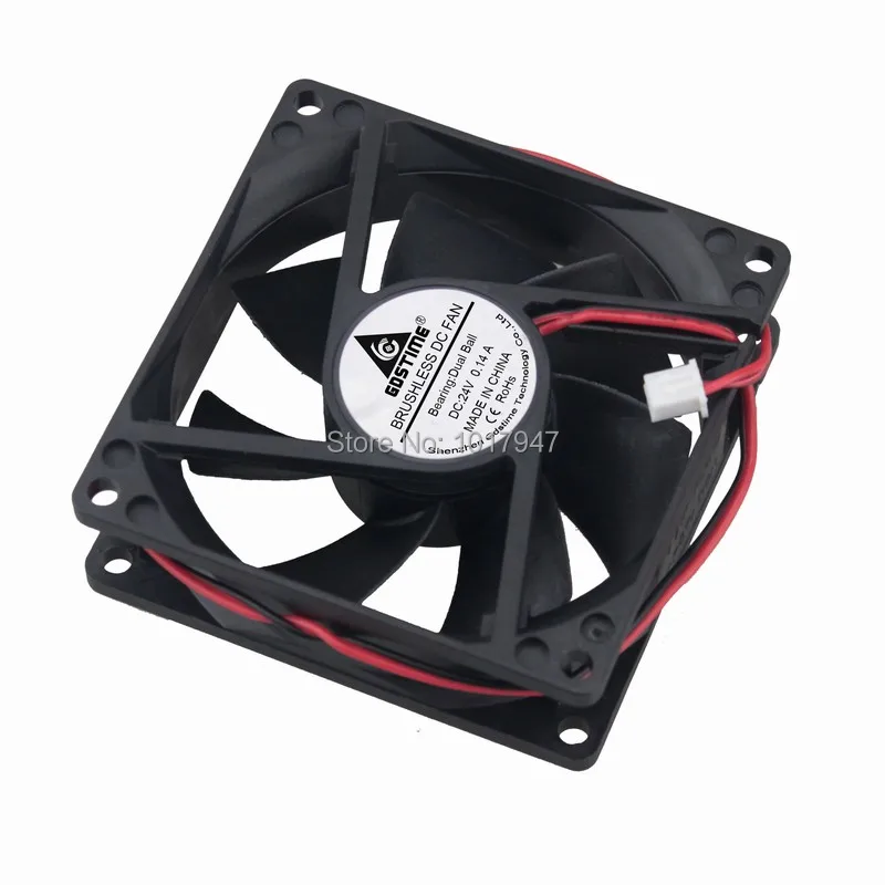 1 шт. Gdstime DC 24 В 2Pin 80 мм 8 см 80x80x25 шариковый Бесщеточный Охлаждающий вентилятор |