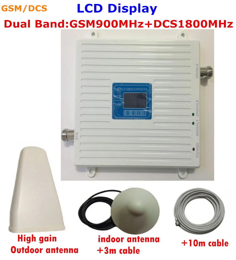Полный комплект белый 4G DCS 1800MHz 2G GSM 900 Mhz усилитель сигнала мобильного телефона 1800