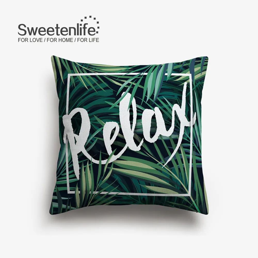 SL0391 Чехол для подушки Sweetenlife с рисунком листьев растений, красочные высококачественные декоративные подушки, Наволочки для подушек в тропическом стиле, домашний декор - Цвет: SL0391