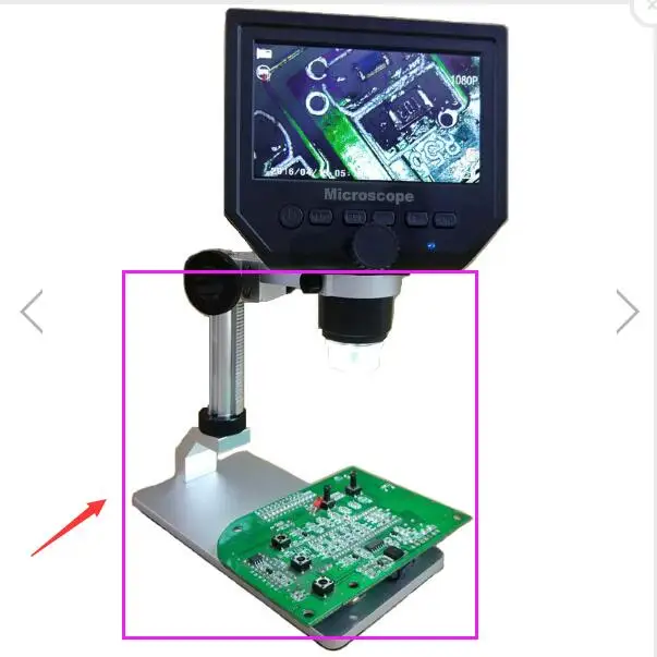 Цифровой HD ЖК-дисплей USB микроскоп непрерывная Лупа 1-600X 3.6MP 4,3 дюймов с подставкой из алюминиевого сплава обновленная версия