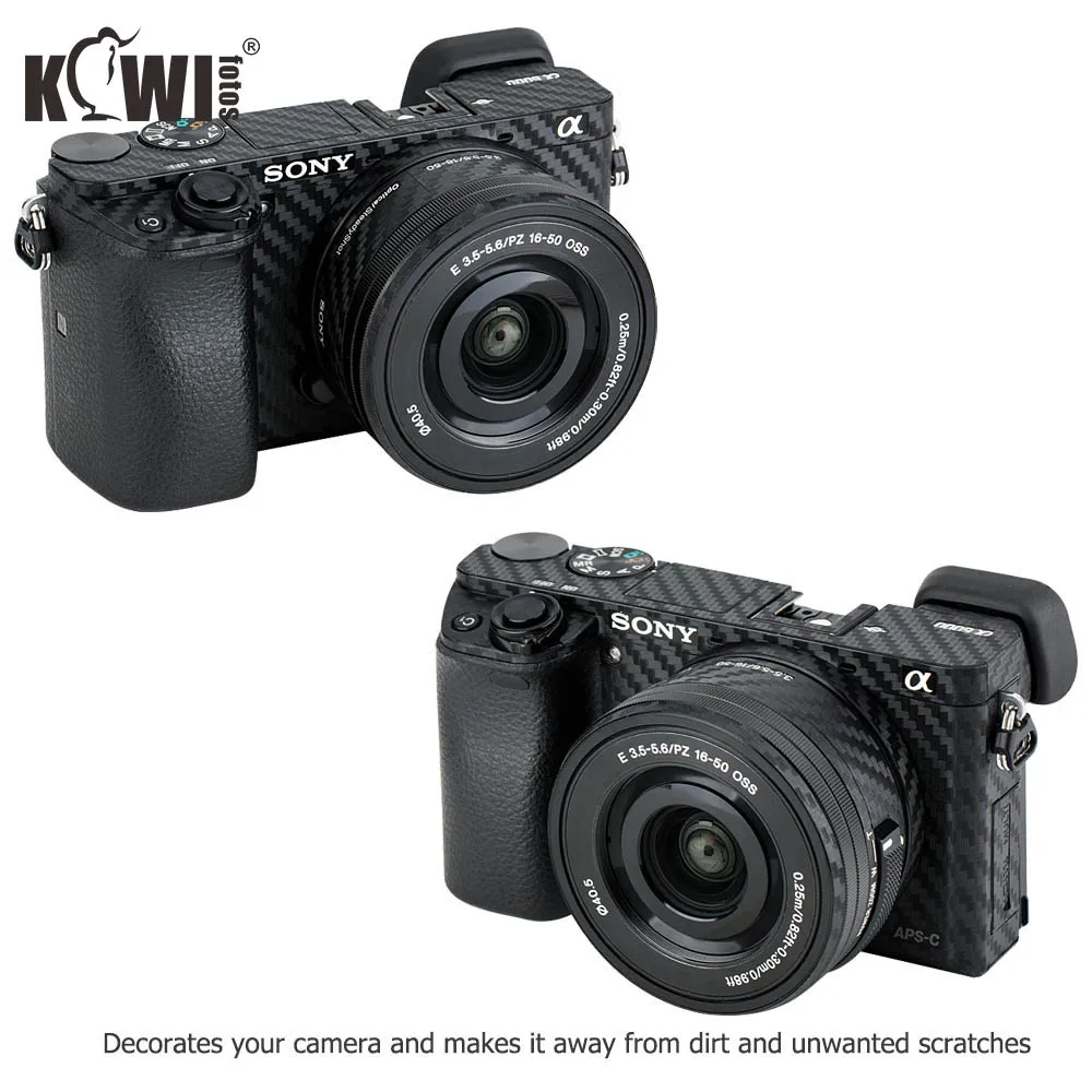 KIWIFOTOS KS-A6000CF камера из углеродного волокна пленка Комплект для sony A6000+ 16-50 мм объектив наклейки для камеры s украшения