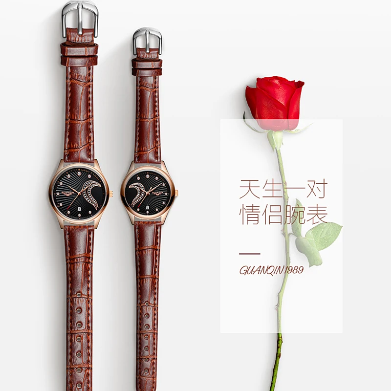 GUANQIN 2019 оригинальные креативные часы женские кожаные водонепроницаемые набор