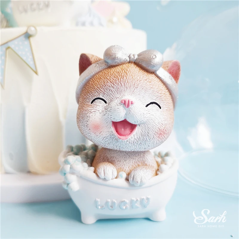 Качающаяся голова украшение в виде кошачьей свинки с днем рождения блестящие