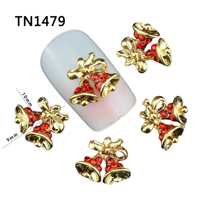 Blueness 10 шт. Рождественский дизайн колокольчика маникюрные наконечники блестящий