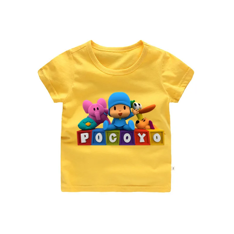 2019 cartoon pocoyo T-Shirt Cotton clothes Summer mouse T Shirt For Boys Tops Kids Children short sleeve Clothes | Мать и ребенок