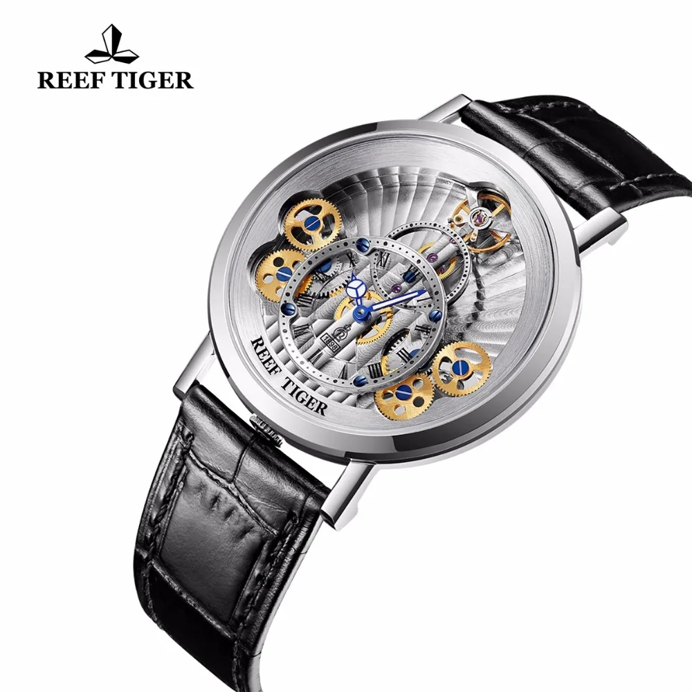 

Reef Tiger Luxury Brand Watches Men's Wheel Dial Steel Gear Quartz Fashion Watches RGA1958