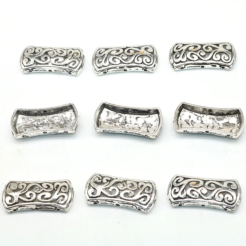 Silver 10 шт./лот, металлические подвески, серебристые, золотые, три прямых звеньев, соединители, сплав, 3 отверстия, бусины-разделители для рукоделия, рукоделия, изготовления ювелирных изделий - Цвет: Silver