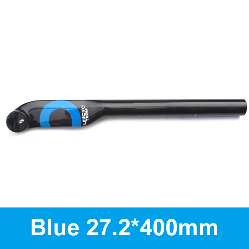 Blue 27.2X400mm Ullicyc горный велосипед или шоссейный велосипед Полный карбоновый держатель стойка сиденья велосипеда Запчасти 27,2/30,8/31,6*350/400 мм 5 градусов - Цвет: Blue 27.2X400mm