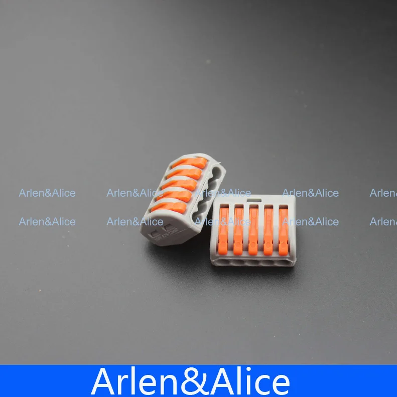 100 шт. универсальный компактный клеммный блок с рычагом и 5 штырьками для проводки