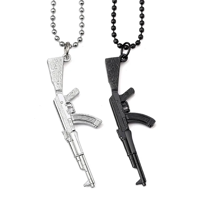 Новая мода армии Jewelry AK47 винтовка пистолет кулон Цепочки и ожерелья Хип-хоп Стиль