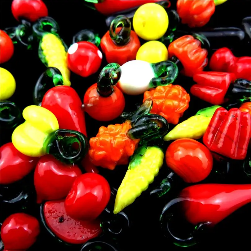 Стеклянные подвески в виде ананаса 5 шт. фруктов и еды для детей девочек серьги