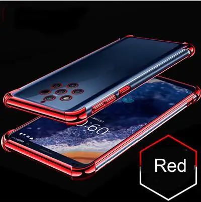 Для Nokia 9 Pureview чехол с воздушной подушкой прозрачный Кристальный Силиконовый противоударный чехол для телефона с полной защитой для Nokia 9 Pureview чехлы - Цвет: Красный